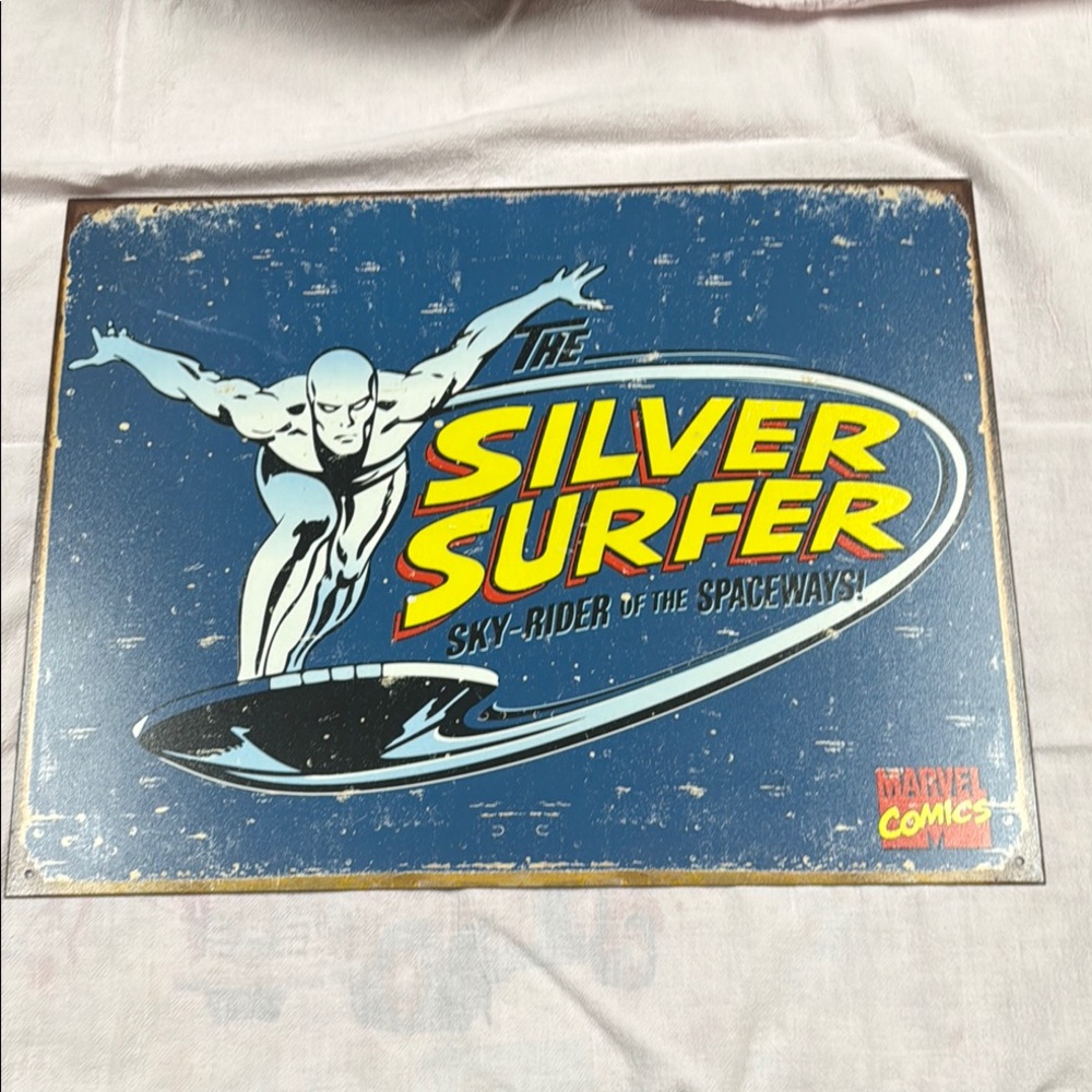 Silver Surfer Sky-Rider of the Spaceways Marvel Comics Metal Sign